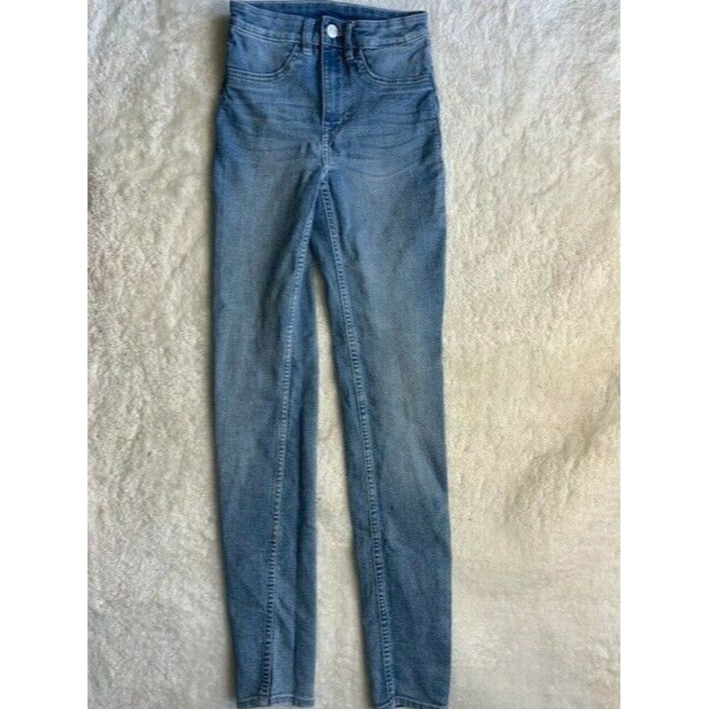 H&M Divided Size 0 Juniors Jeans Mid Rise Light Wash Stretch